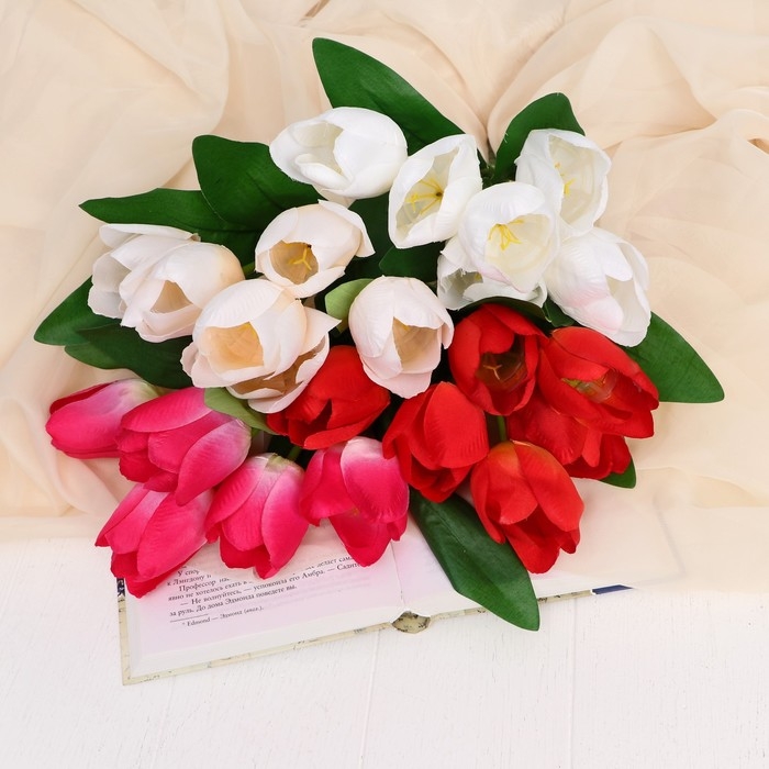 Букет Букет "Тюльпаны махровые" 26 см, микс