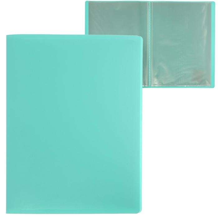Папка 60 вкладышей А4, Calligrata, 500 мкм, ледяной зеленая Папка 60 вкладышей А4, Calligrata, 500 мкм, ледяной зеленая