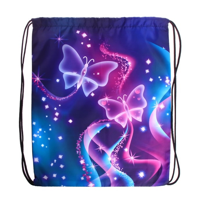 Мешок для обуви 420 х 340 мм, Calligrata МСО-5С, (мягкий полиэстер, плотность 210D),  Мешок для обуви 420 х 340 мм, Calligrata МСО-5С, (мягкий полиэстер, плотность 210D), "Бабочки"