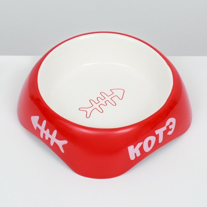 Миска керамическая  Миска керамическая "КОТЭ" 200 мл  13 х 4,5 см, красная