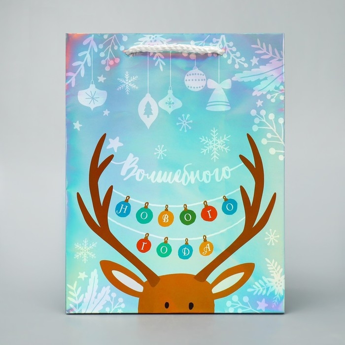 Пакет голографический «Волшебного», MS 18 х 23 х 10 см, Новый год Пакет голографический «Волшебного», MS 18 х 23 х 10 см, Новый год