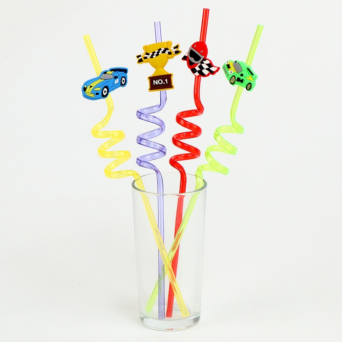 Трубочки для коктейля «Тачки», набор 4 шт. Трубочки для коктейля «Тачки», набор 4 шт.