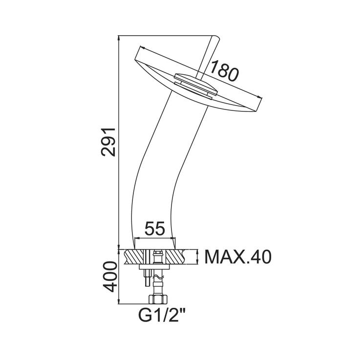 Смеситель для раковины Accoona A9190, однорычажный, водопад, стекло, хром Смеситель для раковины Accoona A9190, однорычажный, водопад, стекло, хром