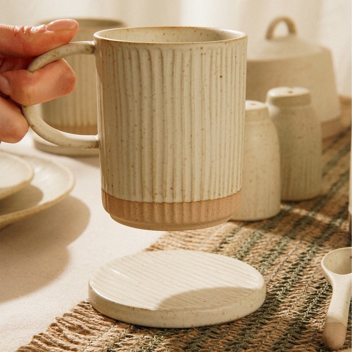 Набор подставок под горячее SL Home «Виенто», d=10 см, цвет бежевый Набор подставок под горячее SL Home «Виенто», d=10 см, цвет бежевый