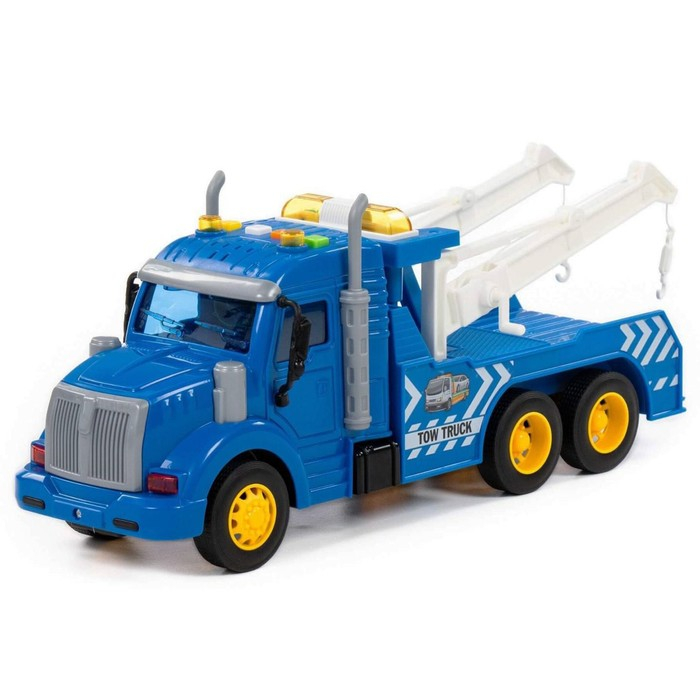 Автомобиль-эвакуатор «Профи», инерционный, со светом и звуком, цвет синий Автомобиль-эвакуатор «Профи», инерционный, со светом и звуком, цвет синий