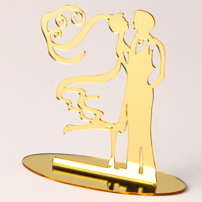 Топпер «Свадьба», цвет золото Топпер «Свадьба», цвет золото