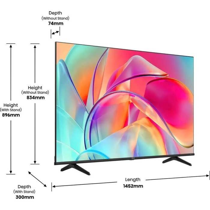Телевизор HISENSE 65E7KQ, 65 Телевизор HISENSE 65E7KQ, 65", 3840x2160,DVB-T2/C/S2,HDMI 4,USB 1,Q-LED,Smart TV,черный