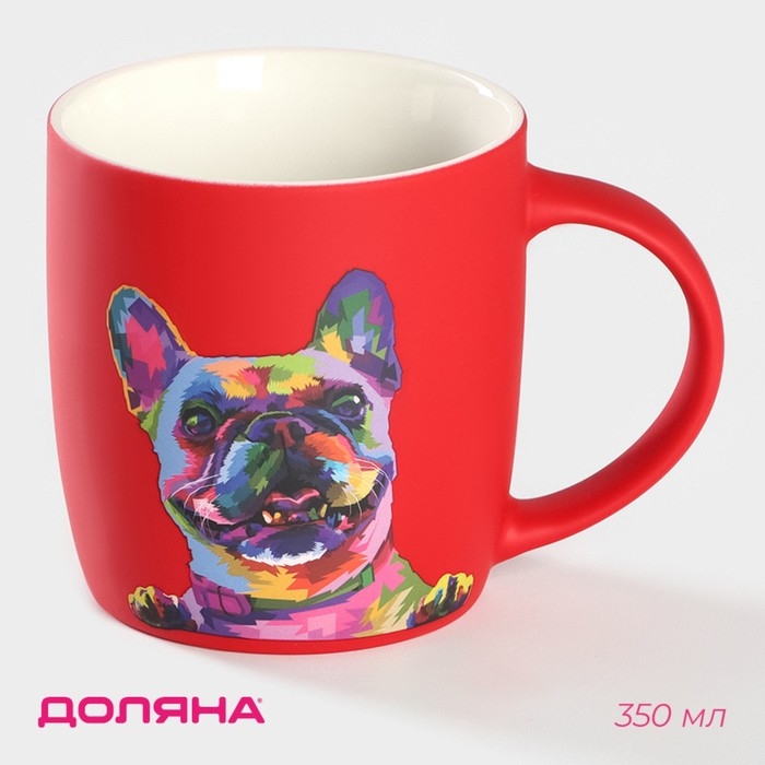Кружка фарфоровая Доляна «Собачка», 350 мл Кружка фарфоровая Доляна «Собачка», 350 мл