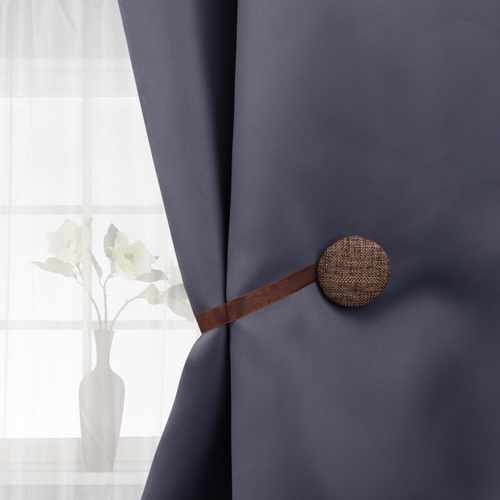 Подхват для штор «Круг», d = 5 см, цвет коричневый Подхват для штор «Круг», d = 5 см, цвет коричневый