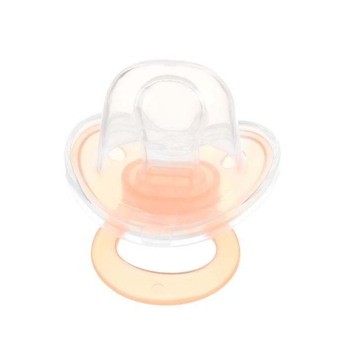 Соска-пустышка ортодонтическая, силикон, +6 мес., с колпачком, цвет персик Соска-пустышка ортодонтическая, силикон, +6 мес., с колпачком, цвет персик