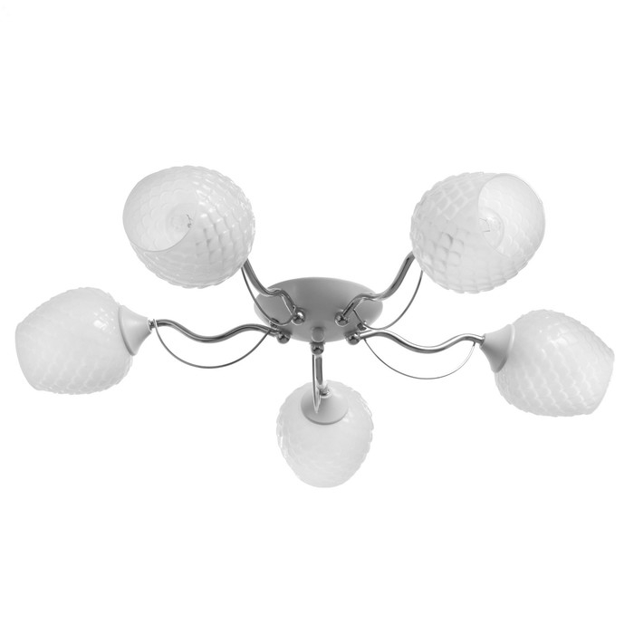 Люстра Люстра "Элия" 5хЕ27 40Вт бело-хромовый 49х49х18 см BayerLux