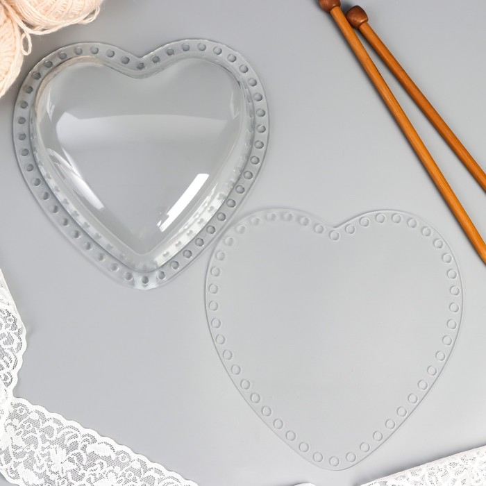 Основа для вязаных изделий акрил Основа для вязаных изделий акрил "Сердце" объемная набор 2 шт 19х19х4,5 см