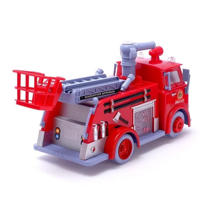 Машина «Пожарная служба» с мыльными пузырями, световые и звуковые эффекты, работает от батареек