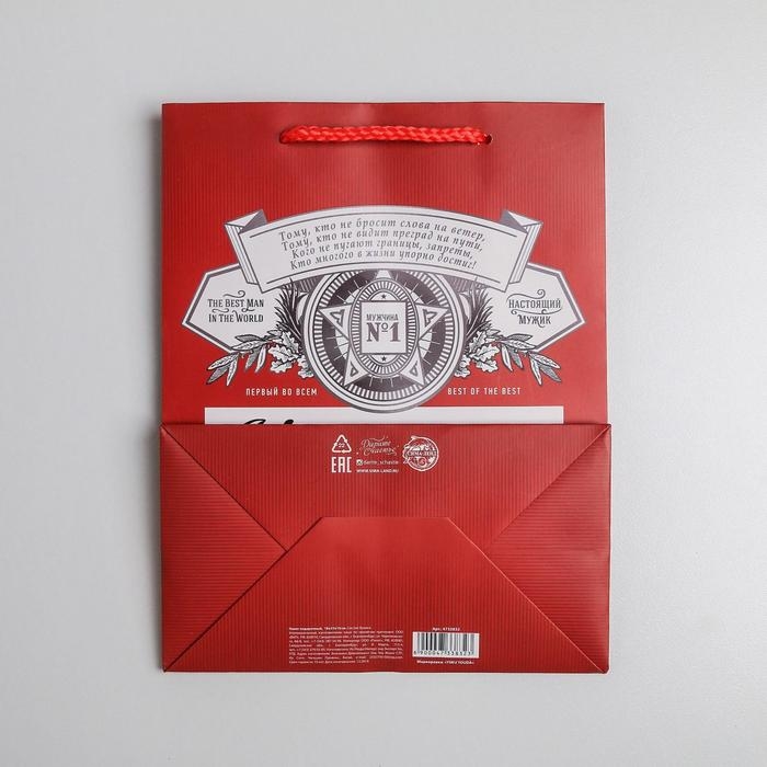 Пакет подарочный ламинированный вертикальный, упаковка, «Лучшему на свете», MS 18 х 23 х 10 см
