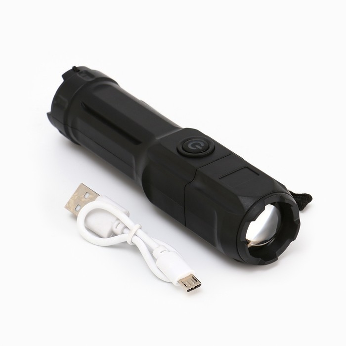 Фонарь ручной аккумуляторный, 3 Вт, 1200 мАч, 200 лм, XPE, 3 режима, USB, 12.8 x 3 см Фонарь ручной аккумуляторный, 3 Вт, 1200 мАч, 200 лм, XPE, 3 режима, USB, 12.8 x 3 см