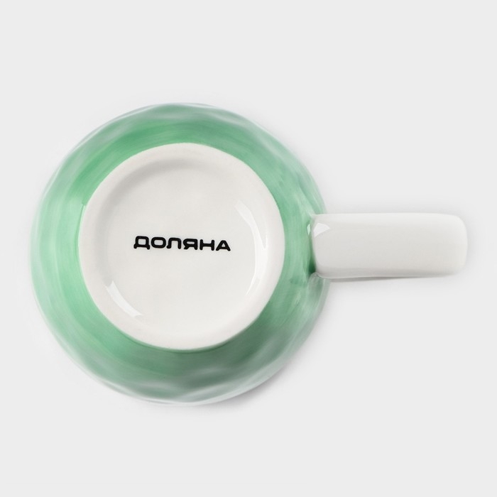 Кружка фарфоровая Доляна «Космос», 400 мл, цвет зелёный Кружка фарфоровая Доляна «Космос», 400 мл, цвет зелёный
