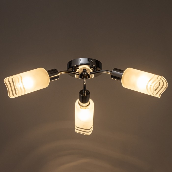 Люстра потолочная Адель 3х40Вт Е14 Хром 52x52x19 см Люстра потолочная Адель 3х40Вт Е14 Хром 52x52x19 см