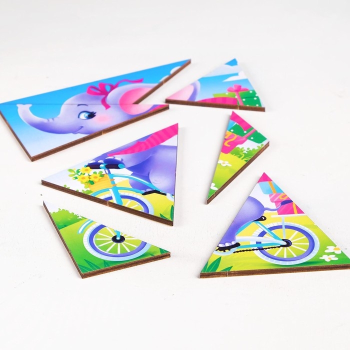 Пазл разрезной «Животные зоопарка», 3 картинки в раме Пазл разрезной «Животные зоопарка», 3 картинки в раме