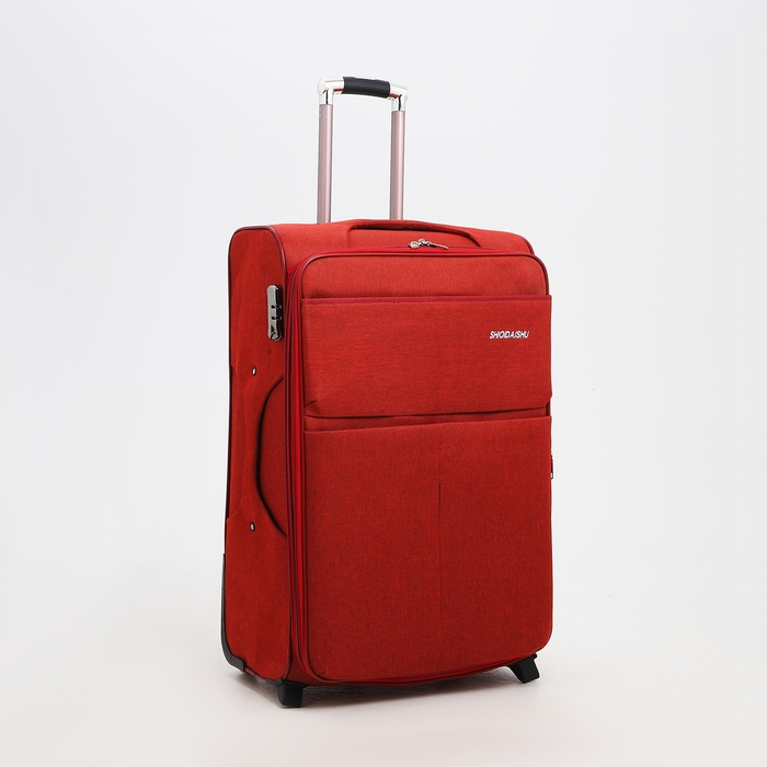 Чемодан большой 95 л (L), отдел на молнии, с расширением, кодовый замок, 3 колеса, 2 наружных кармана, цвет красный Чемодан большой 95 л (L), отдел на молнии, с расширением, кодовый замок, 3 колеса, 2 наружных кармана, цвет красный