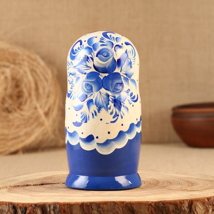 Матрёшка «Гжель», синее платье, 5 кукольная, 18 см Матрёшка «Гжель», синее платье, 5 кукольная, 18 см