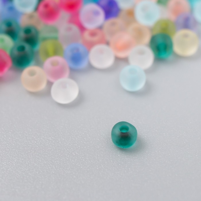 Бисер стекло 8/0  Бисер стекло 8/0 "Матовый полупрозрачный. Меланж ассорти" 10 гр