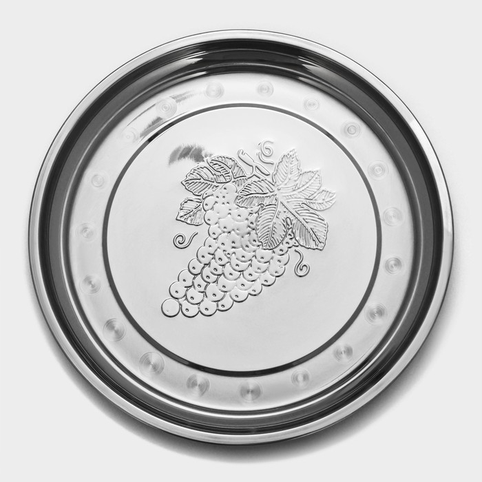 Поднос из нержавеющей стали «Виноградная лоза», 30×2 см Поднос из нержавеющей стали «Виноградная лоза», 30×2 см