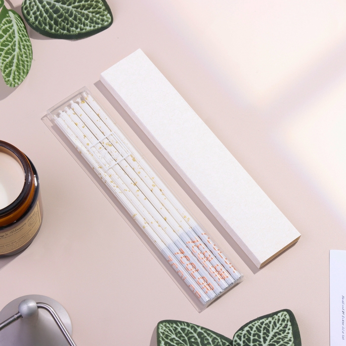 Набор свечей в торт, 6 штук Набор свечей в торт, 6 штук "Исполнение желаний", 16,5 см, белый с золотом