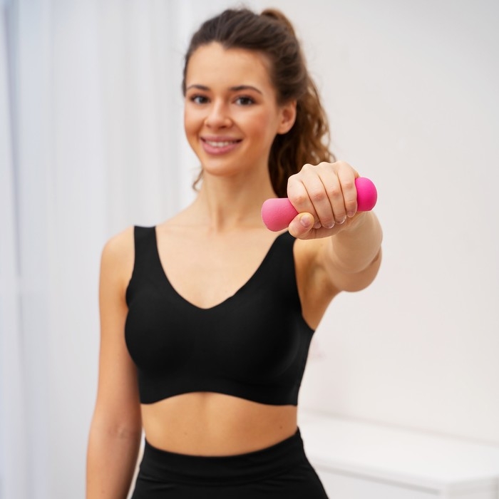 Гантель неопреновая ONLYTOP, 0,5 кг, цвет розовый Гантель неопреновая ONLYTOP, 0,5 кг, цвет розовый