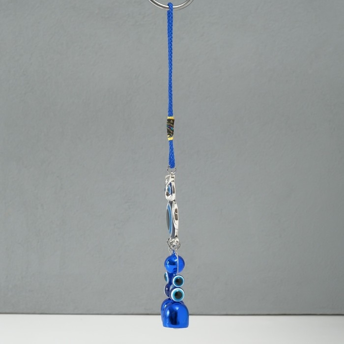 Подвеска от сглаза металл  Подвеска от сглаза металл "Филин с колокольчиками" 4х23 см