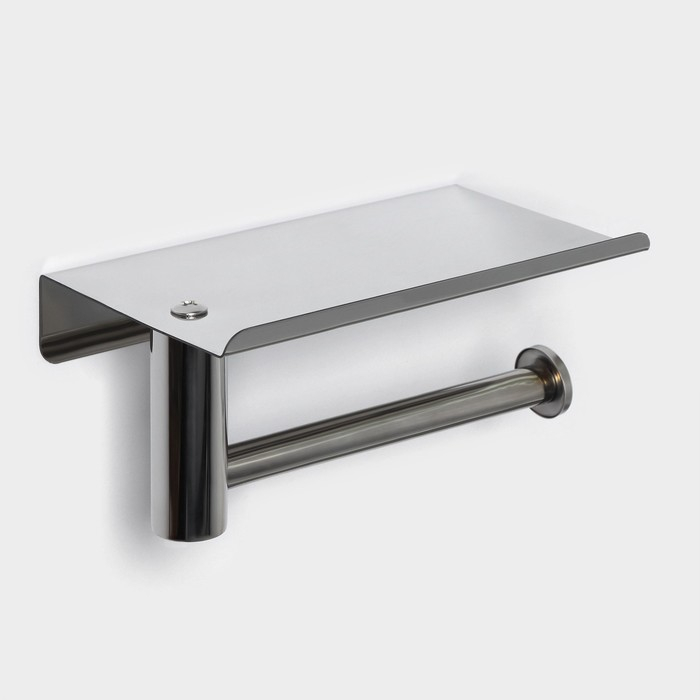 Держатель для туалетной бумаги с полочкой, 18×10×9 см, хром Держатель для туалетной бумаги с полочкой, 18×10×9 см, хром