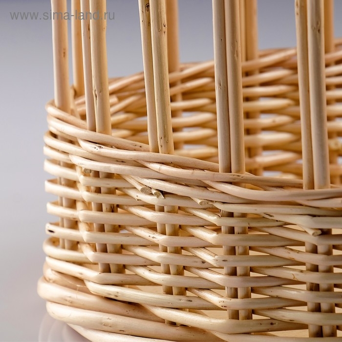 Корзина под багеты, подвес, дно фанера 40&times;25, H=22/40, верх 40&times;30, ручное плетение, ива