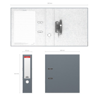 Папка-регистратор ErichKrause, Standard, А4, 70 мм, бумвинил, с этикеткой на корешке, нижний металлический кант, серая