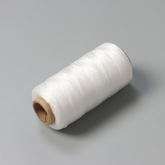 Нить крученая Доляна, 2-х прядная, ПП, d=1,3 мм, 200 м, цвет белый Нить крученая Доляна, 2-х прядная, ПП, d=1,3 мм, 200 м, цвет белый