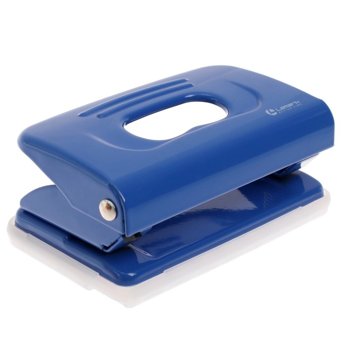 Дырокол с линейкой 10 листов, Lamark Metallic, синий Дырокол с линейкой 10 листов, Lamark Metallic, синий