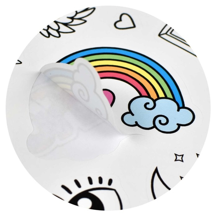 Альбом для создания стикеров 195 х 195, 25 листов на гребне,  Альбом для создания стикеров 195 х 195, 25 листов на гребне, "МАНГА", обложка мелованный картон, 5 листов самоклеящихся + 20 листов белой бумаги, блок 80г/м2