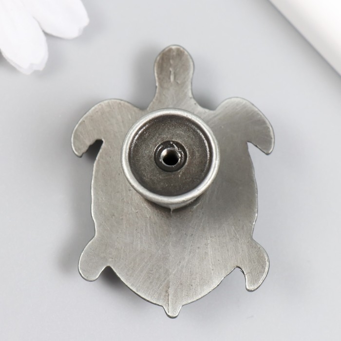 Ручка для шкатулки металл Ручка для шкатулки металл "Черепаха" состаренное серебро 6,1х4,4 см