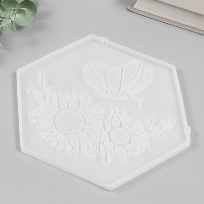 Молд силикон Молд силикон "Бабочка и цветы" 18х19х0,8 см