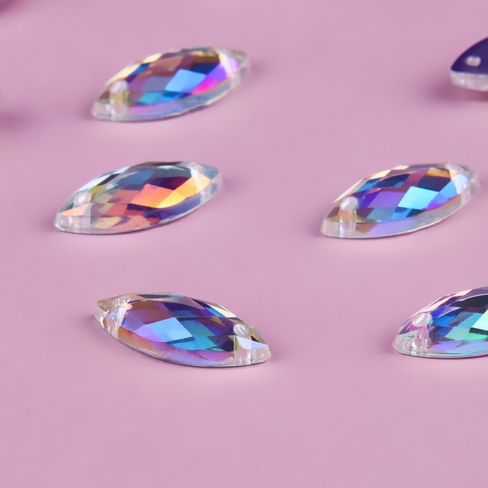 Стразы пришивные «Лепесток», из органического стекла, с голографией, 7 × 15 мм, 50 шт Стразы пришивные «Лепесток», из органического стекла, с голографией, 7 × 15 мм, 50 шт