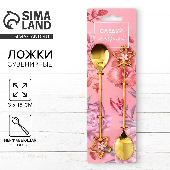 Ложки с подвесами &laquo;Следуй за мечтой&raquo;, 2 шт., 3 х 15 см.