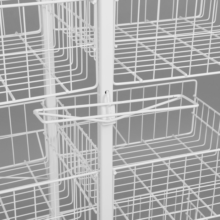 Стойка универсальная «Для зонтов» 10 корзин, металл, 82,5×40×160 см, белый Стойка универсальная «Для зонтов» 10 корзин, металл, 82,5×40×160 см, белый