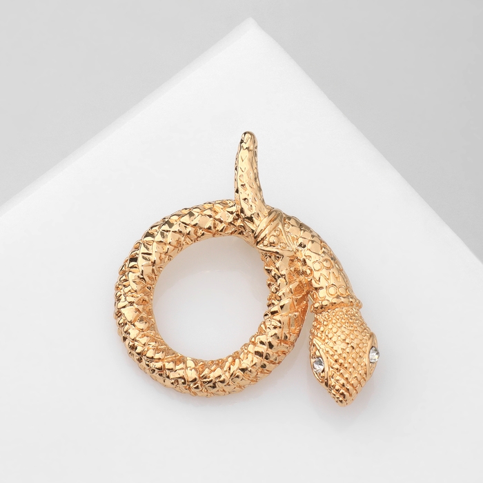 Новый год! Символ года 2025! Брошь «Змея» в клубке, цвет жёлтый в золоте Новый год! Символ года 2025! Брошь «Змея» в клубке, цвет жёлтый в золоте