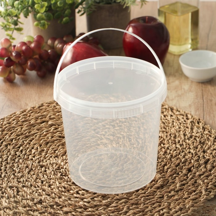 Ведро пластиковое одноразовое с крышкой «Для солений», 1,5 л, d=14 см, прозрачное, 226 шт/уп. Ведро пластиковое одноразовое с крышкой «Для солений», 1,5 л, d=14 см, прозрачное, 226 шт/уп.