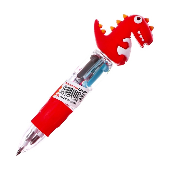 Многоцветная шариковая ручка Calligrata Многоцветная шариковая ручка Calligrata "Дракон" автоматическая, 4-х цветная, МИНИ, красная