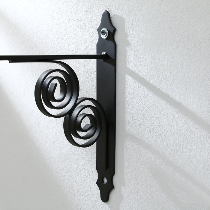 Кронштейн для кашпо кованый, 30 см, металл, чёрный Кронштейн для кашпо кованый, 30 см, металл, чёрный