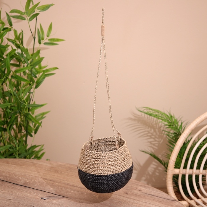 Кашпо плетёное, подвесное 20х20х65 см Кашпо плетёное, подвесное 20х20х65 см