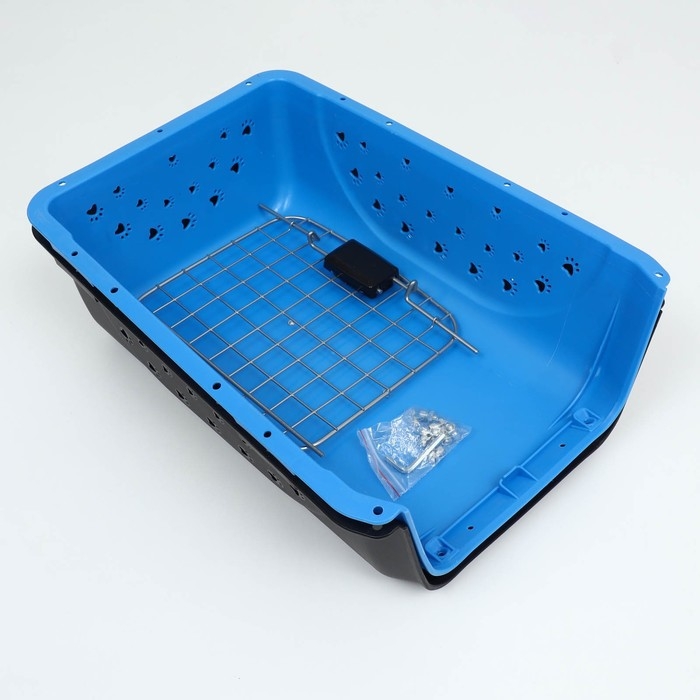 Переноска для животных пластиковая с металлической дверью 47 х 30 х 35 см, вес до 12 кг, голубая   9 Переноска для животных пластиковая с металлической дверью 47 х 30 х 35 см, вес до 12 кг, голубая   9