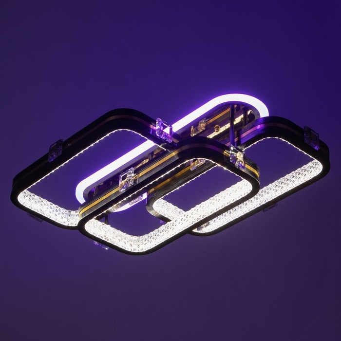 Люстра с ПДУ Люстра с ПДУ "Тильда" 3хLED 132Вт 3000-6000К RGB черный золотой 70х42х16см