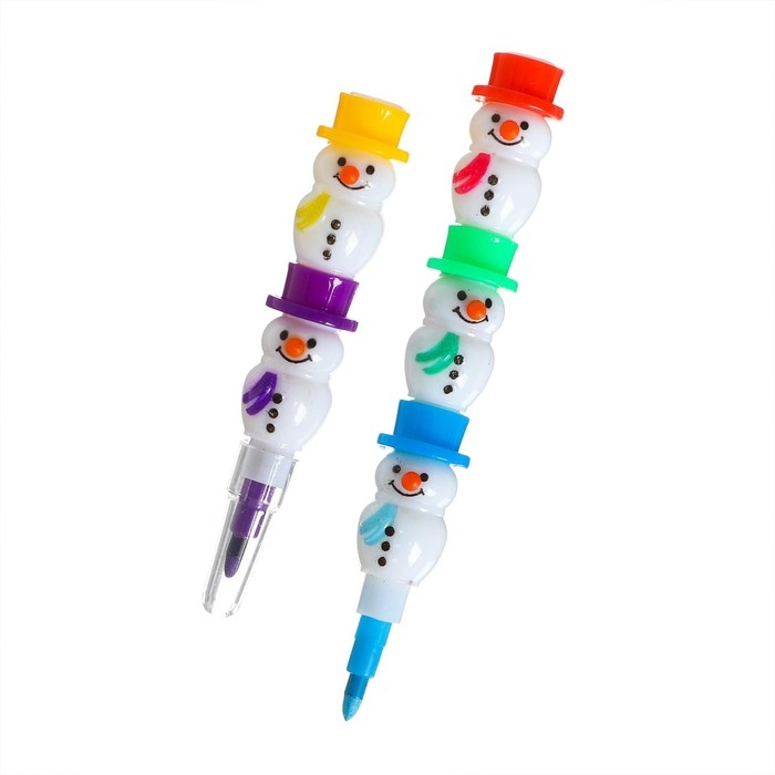 Карандаш восковой «Снеговик» 5 цветов Карандаш восковой «Снеговик» 5 цветов