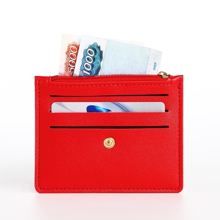 Картхолдер на кнопке, цвет красный Картхолдер на кнопке, цвет красный