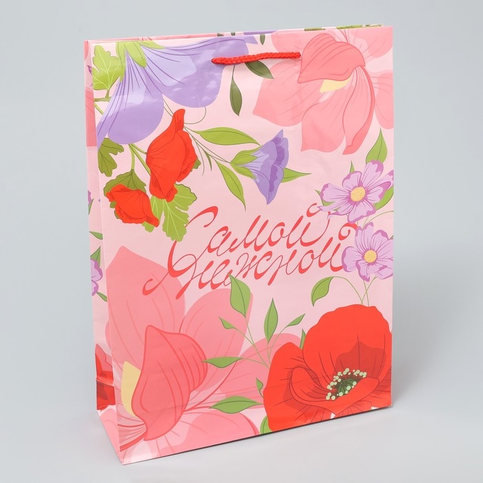 Пакет подарочный ламинированный, упаковка, «Нежность», L 28 х 38 х 9 см Пакет подарочный ламинированный, упаковка, «Нежность», L 28 х 38 х 9 см